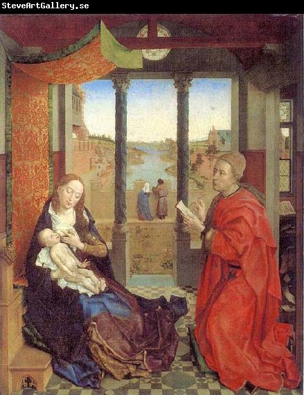 Rogier van der Weyden Self portrait as Saint Luke making a drawing for his painting the Virgin.